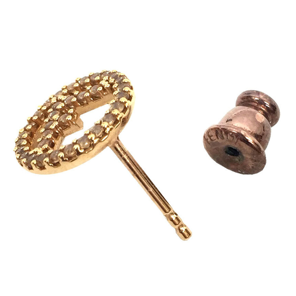 FENDI Earrings FF 8AG7386DMF089U F is Fendi Rhinestone Gold Color Ladies - Picture 2 of 3